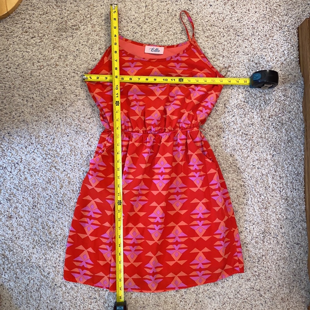 Ellie Spaghetti Strap Fit Flare Aztec Print Dress - Picture 15 of 15